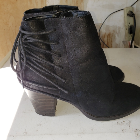 Black Suede Booties - Picture 1 of 4
